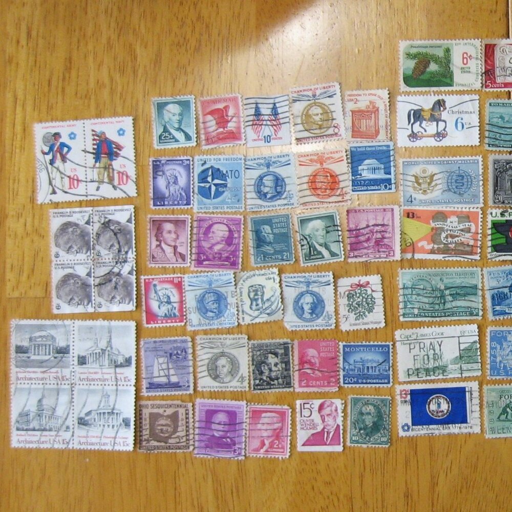 COPY - Lot Of 100 Assorted U.S. Stamps mostly from 1950 through 1981